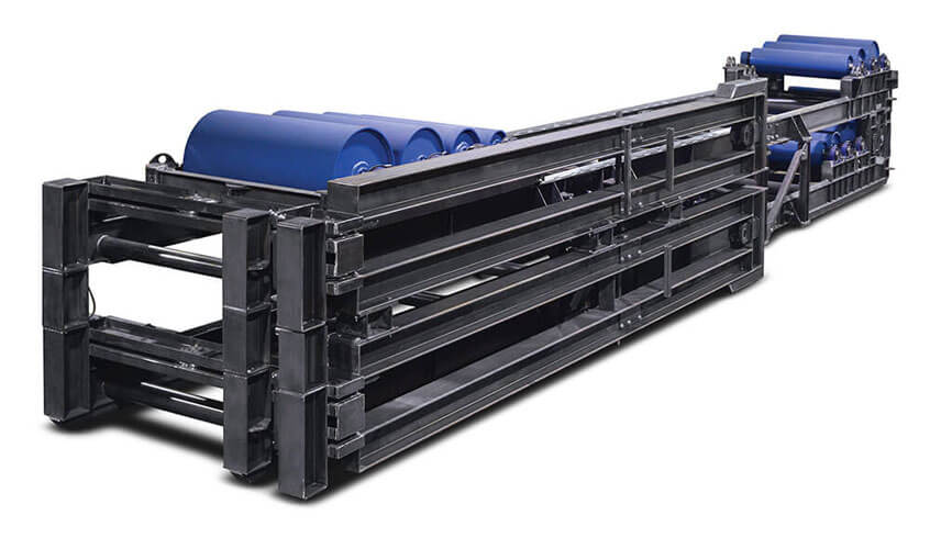 A West River Conveyors custom belt storage unit.