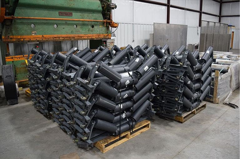 Conveyor rollers & idlers awaiting shipment