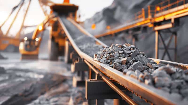 Overland conveyor system transports gravel